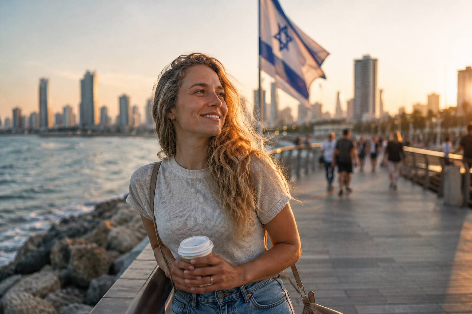 עולה חדשה בטיילת תל אביב
